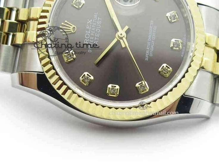 0510 DateJust 116234 SS YG BP Best Edition Gray Dial Diam Markers On SS YG Bracelet SA ZipUp 3745